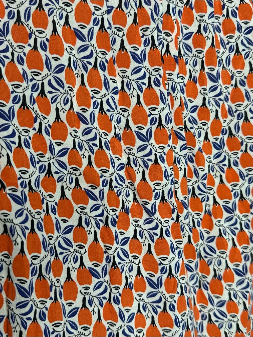 Anthropologie Maeve Berwick Bell Sleeve Maracas Print Blouse Medium Orange - Picture 8 of 14